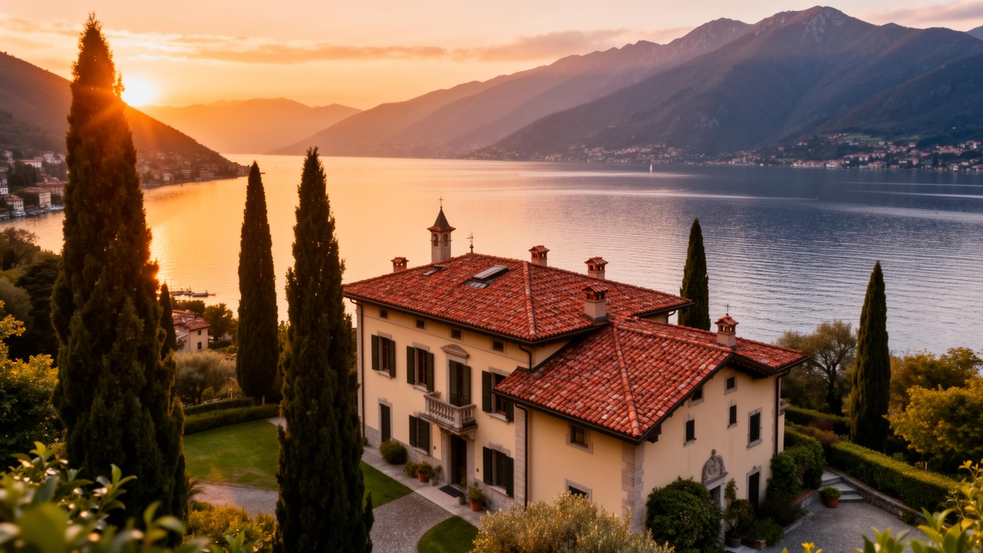 Italienische Villa am See